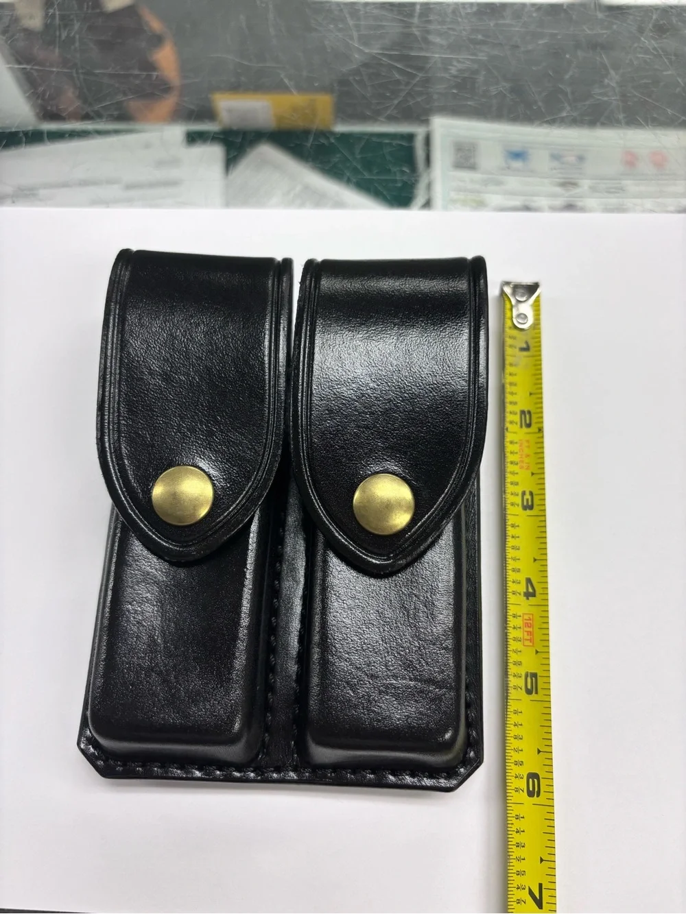 DON HUME D407-P DOUBLE MAG HOLSTER BLACK LEATHER